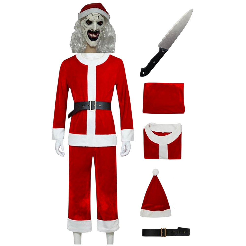 Terrif(2024)Art the Clown Cosplay Costume Horror Santa Halloween Carnival size L